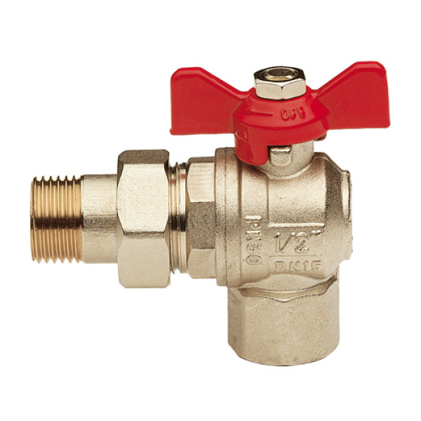 Кран американка KALDE угловой 1/2" ВН (бабочка)