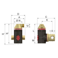 Сепаратор воздуха Flamcovent Smart 1 ", Kv 24,0 м.куб. / Час, 10 бар, 