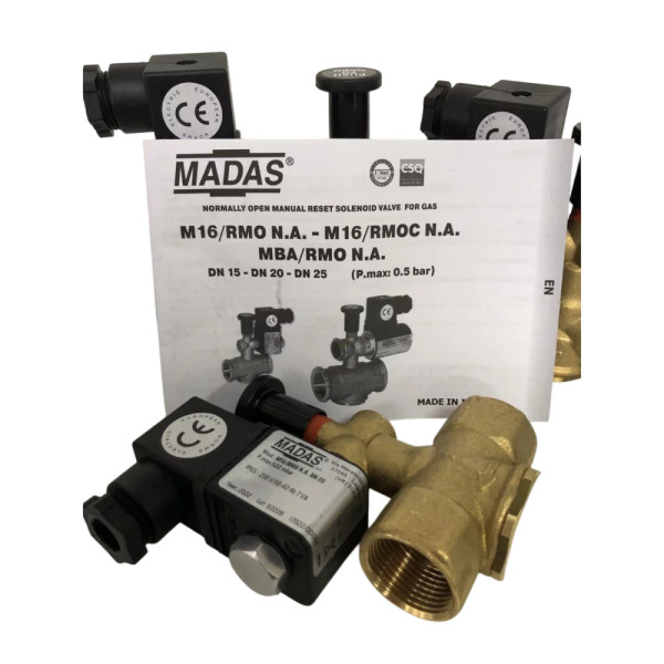Клапан електромагнітний MADAS M16/RMO N.A. DN15 500 mbar (напівпрохідний) Клапан електромагнітний MADAS M16/RMO N.A. DN15 500 mbar (напівпрохідний)