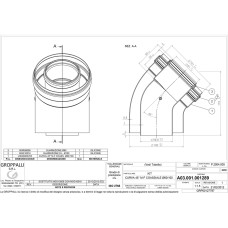 Колено 45° коаксиальное D=60/100 мм GROPPALLI (A311289) 