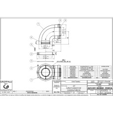 Колено 90° коаксиальное с фланцем D=60/100 мм GROPPALLI (A31968) 