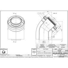 Колено 45° коаксиальное D=60/100 мм GROPPALLI (A32160) condens