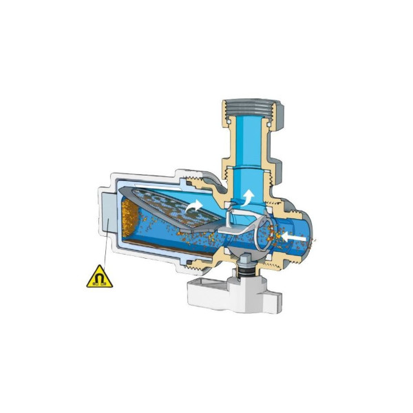 Магнітний фільтр (дешламатор) CALEFFI XS 3/4" 3 bar (545900) кутовий 