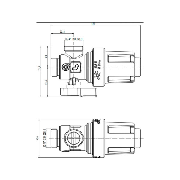 Магнітний фільтр (дешламатор) CALEFFI XS 3/4" 3 bar (545900) кутовий 