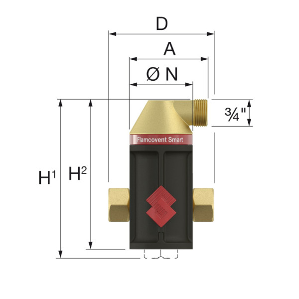Сепаратор повітря Flamcovent Smart 1" (30003)