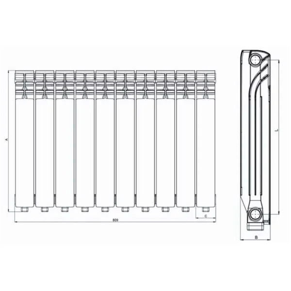Радіатор біметалевий REIGER 500/96 