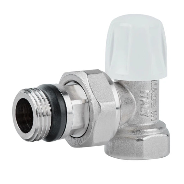  Кран радіаторний кутовий ICMA ½" на обратку з антипротечкою (№805+940)