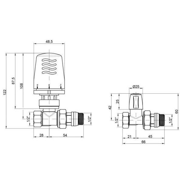 Термокомплект прямий ICMA ½" з антипротечкой (№ KIT 1100+775-940+815-940) 