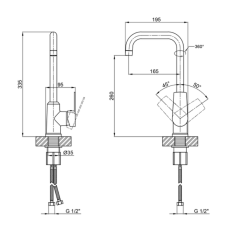 Змішувач для кухні BRINEX 35С 20F